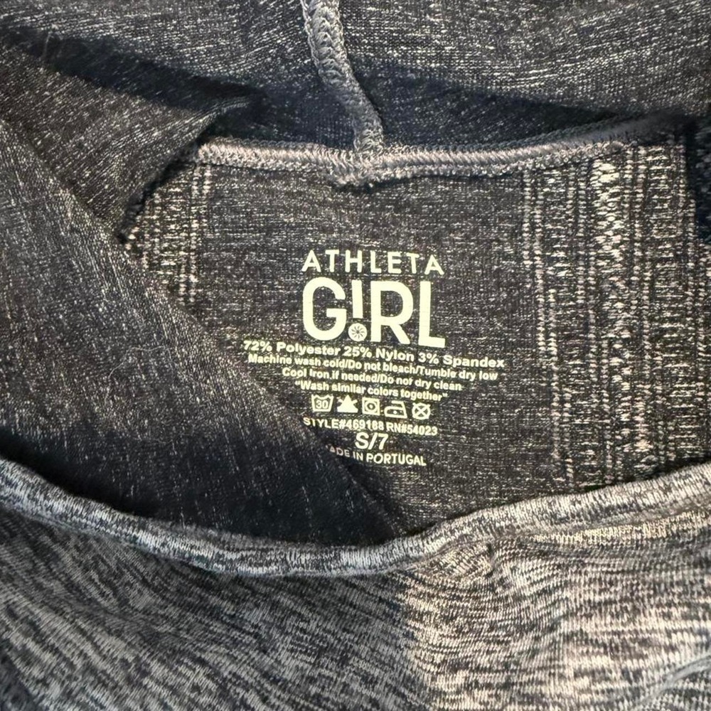 Athleta Girl Grey Space Dye Record Breaker Hoodie Long Sleeve Small 7 469188 - Picture 2 of 3